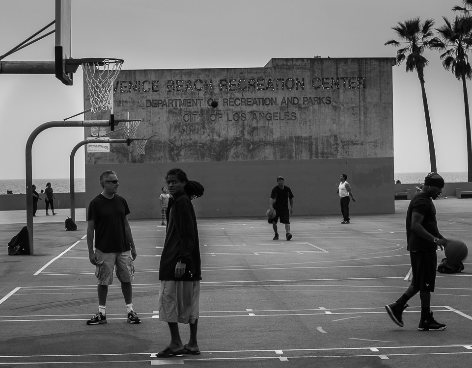 Basketball players at the Venice Beach Recreation Center